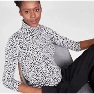 Charter Club Luxury 100% Cashmere Dalmatian Dot Turtleneck Sweater Small